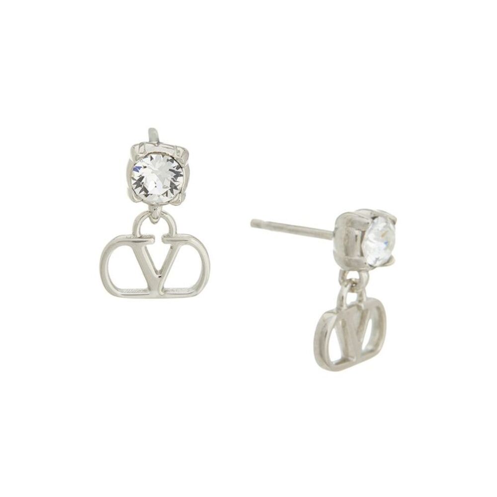 Valentino Vlogo Signature Swarovski Earrings, Yellow